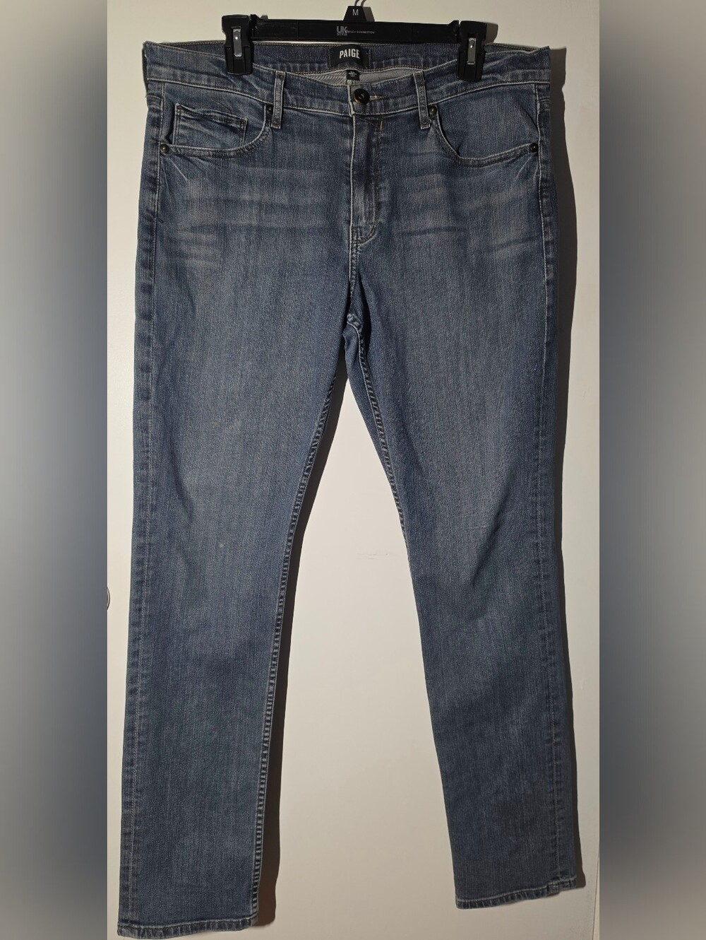 PAIGE Women's Blue Straight-Leg Jeans